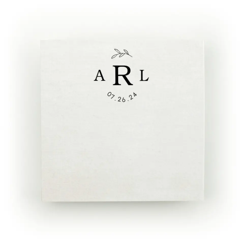 This is a 3" x 3" Post-it Note called Monogram Collage printed in full color