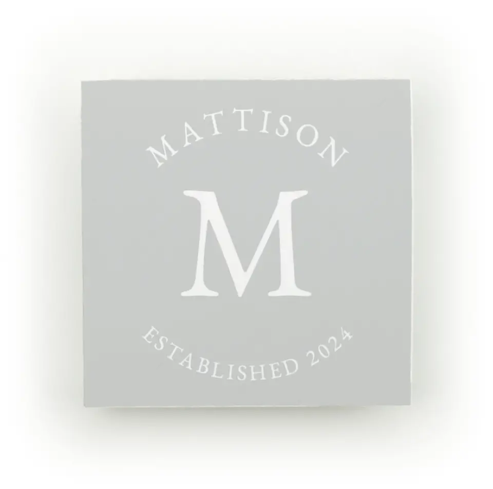 This is a 3" x 3" Post-it Note called Love Established printed in full color