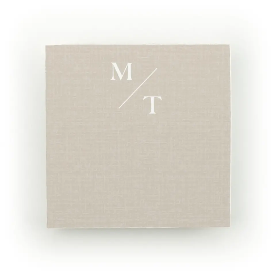 This is a 3" x 3" Post-it Note called Comfy Monogram printed in full color