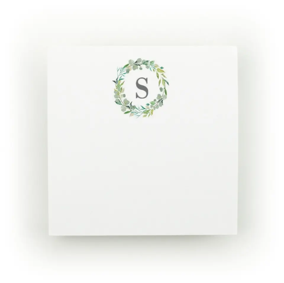 This is a 3" x 3" Post-it Note called Wreath Whimsy printed in full color