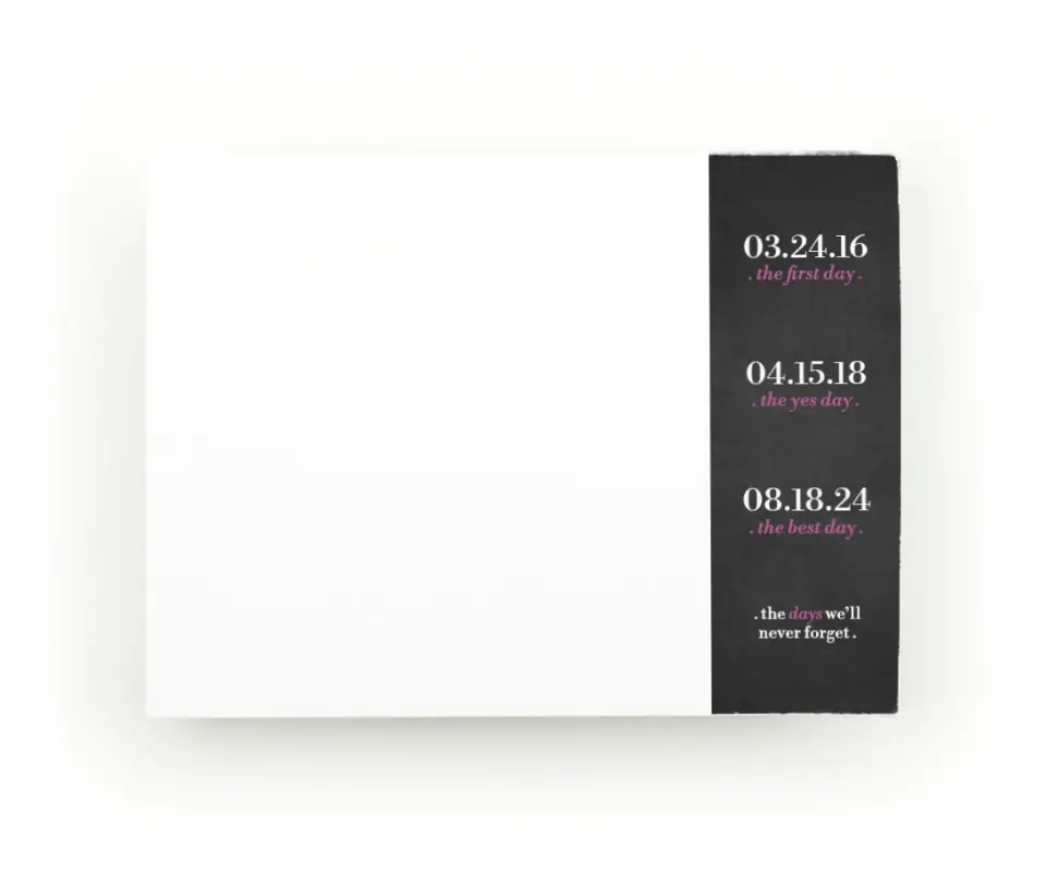 This is a 4" x 3" Post-it Note called Days We'll Never Forget printed in full color