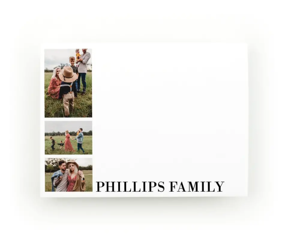 This is a 4" x 3" Post-it Note called Photo Collage printed in full color