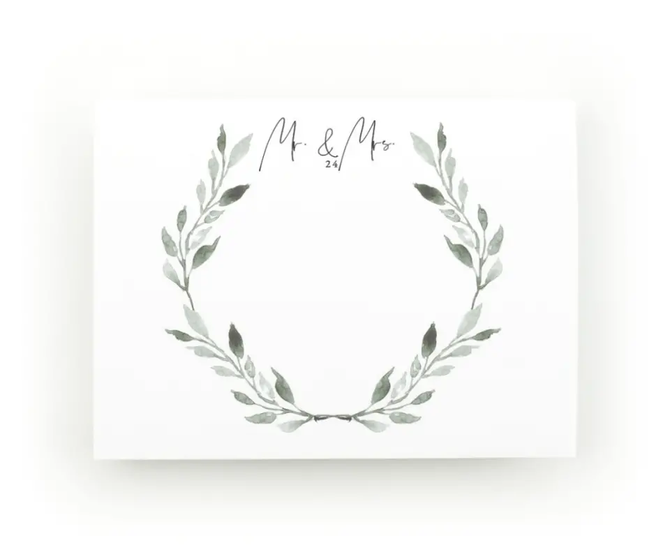 This is a 4" x 3" Post-it Note called Romantic Greenery printed in full color