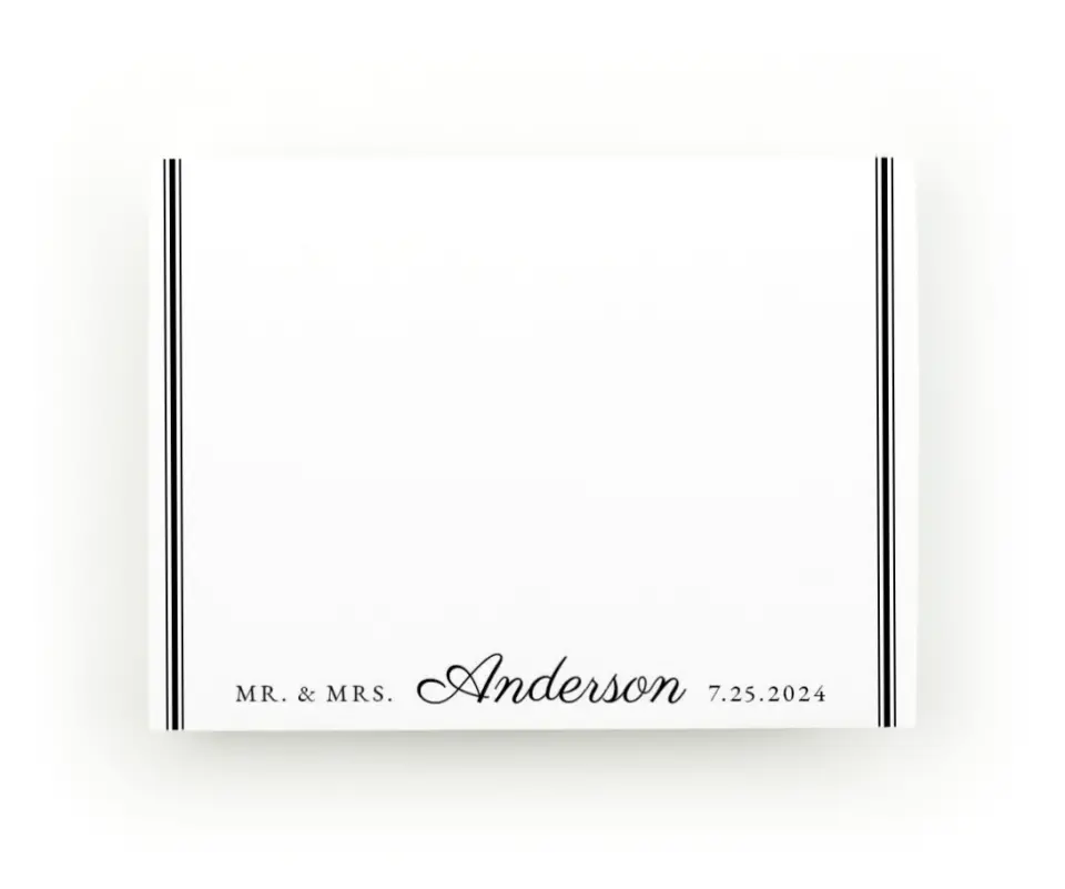 This is a 4" x 3" Post-it Note called Clean Stripes printed in full color