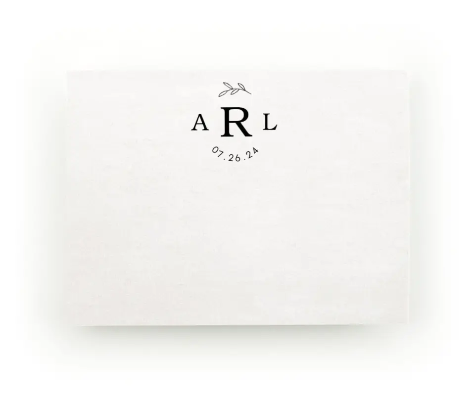 This is a 4" x 3" Post-it Note called Monogram Collage printed in full color