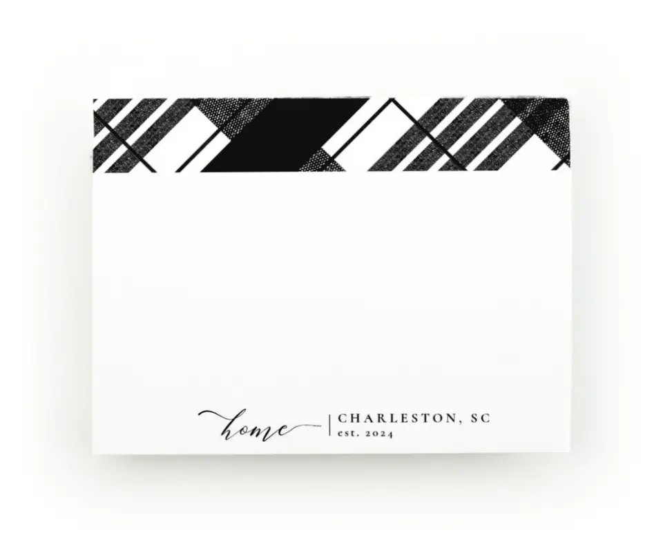 This is a 4" x 3" Post-it Note called Home Checked printed in full color