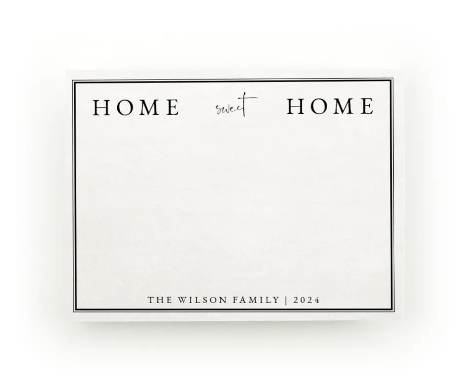 This is a 4" x 3" Post-it Note called Home Comfort printed in full color