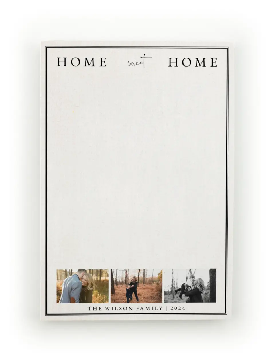 This is a 4" x 6" Post-it Note called Home Comfort printed in full color