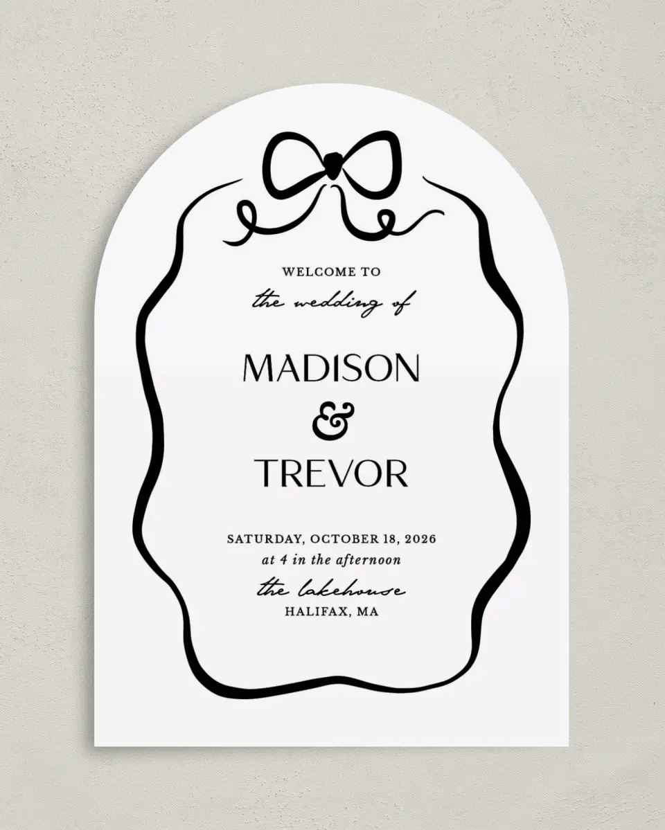 This is a 5" x 7" Arch Wedding Program called The Madison printed in full color on Premium Smooth paper