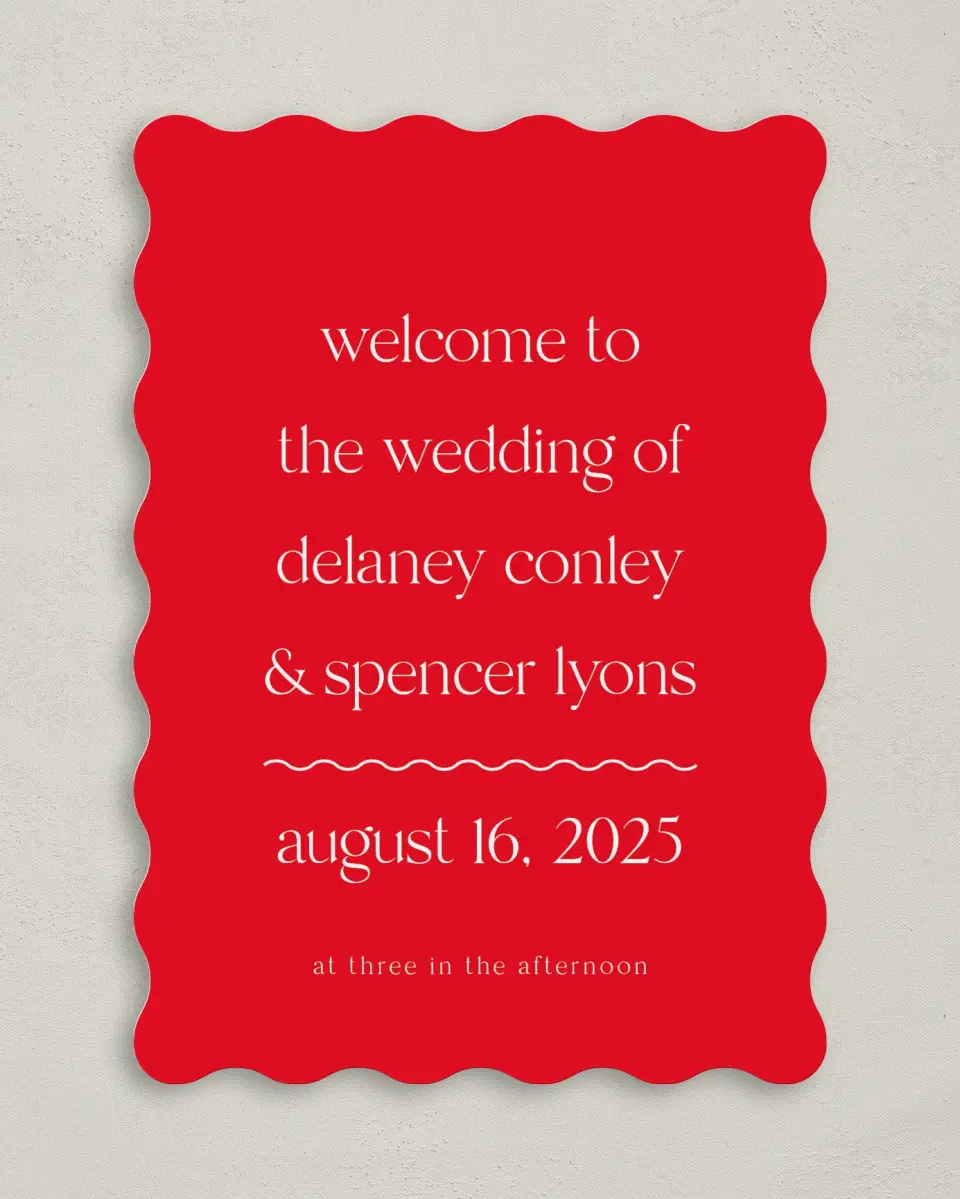 This is a 5" x 7" Wavy Wedding Program called The Delaney printed in full color on Premium Smooth paper