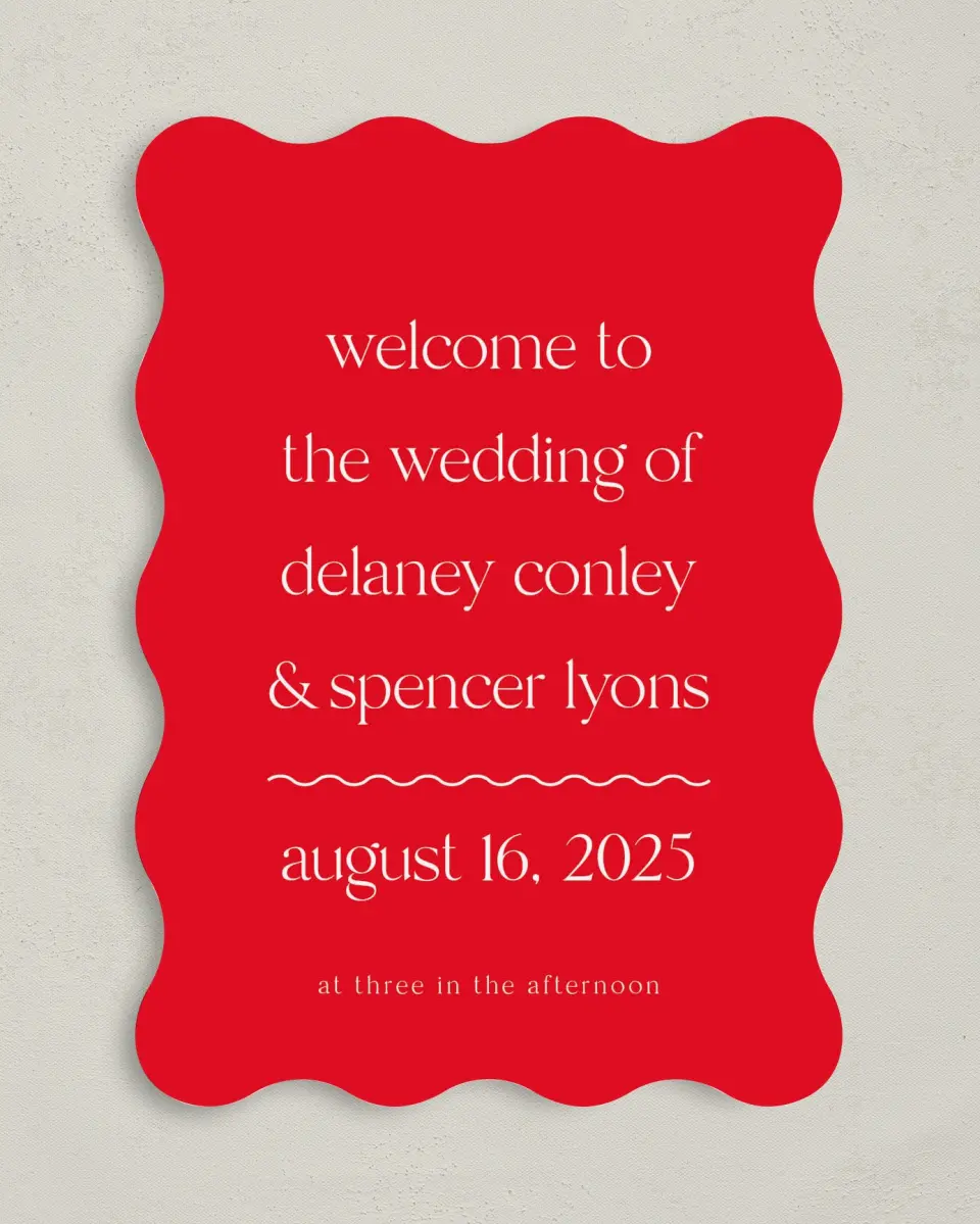 This is a 5" x 7" Wavy Wedding Program called The Delaney printed in full color on Premium Smooth paper