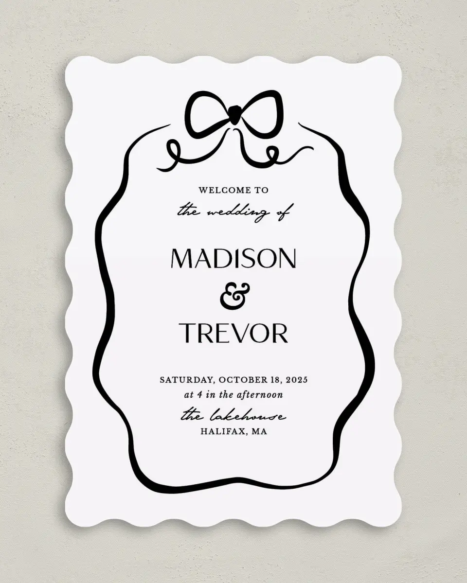 This is a 5" x 7" Wavy Wedding Program called The Madison printed in full color on Premium Smooth paper