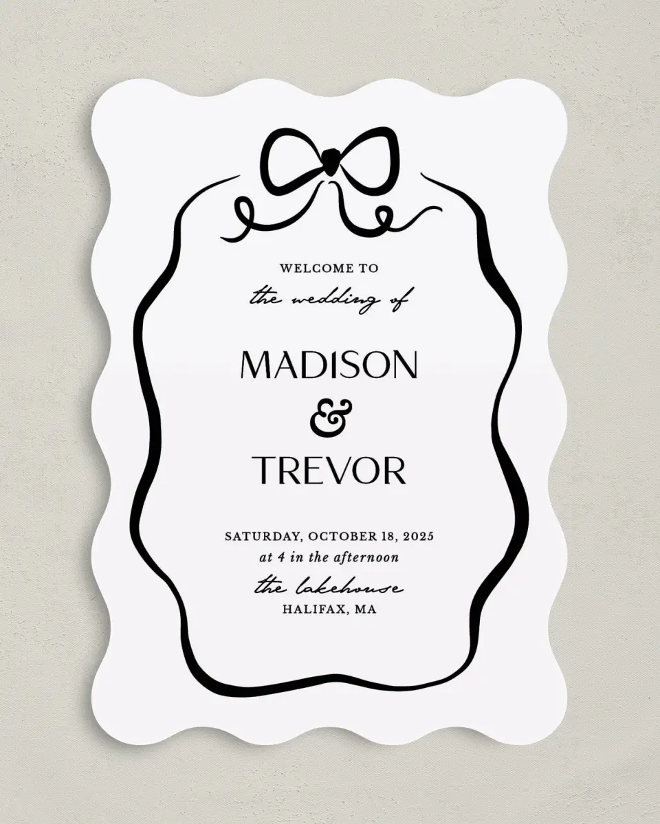 This is a 5" x 7" Wavy Wedding Program called The Madison printed in full color on Premium Smooth paper