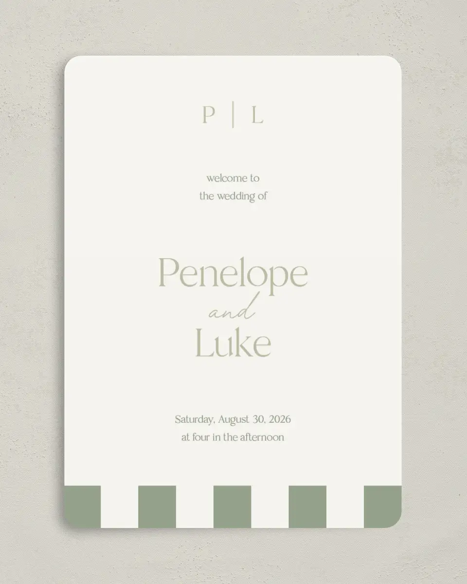 This is a 5" x 7" Wavy Wedding Program called The Penelope printed in full color on Premium Smooth paper
