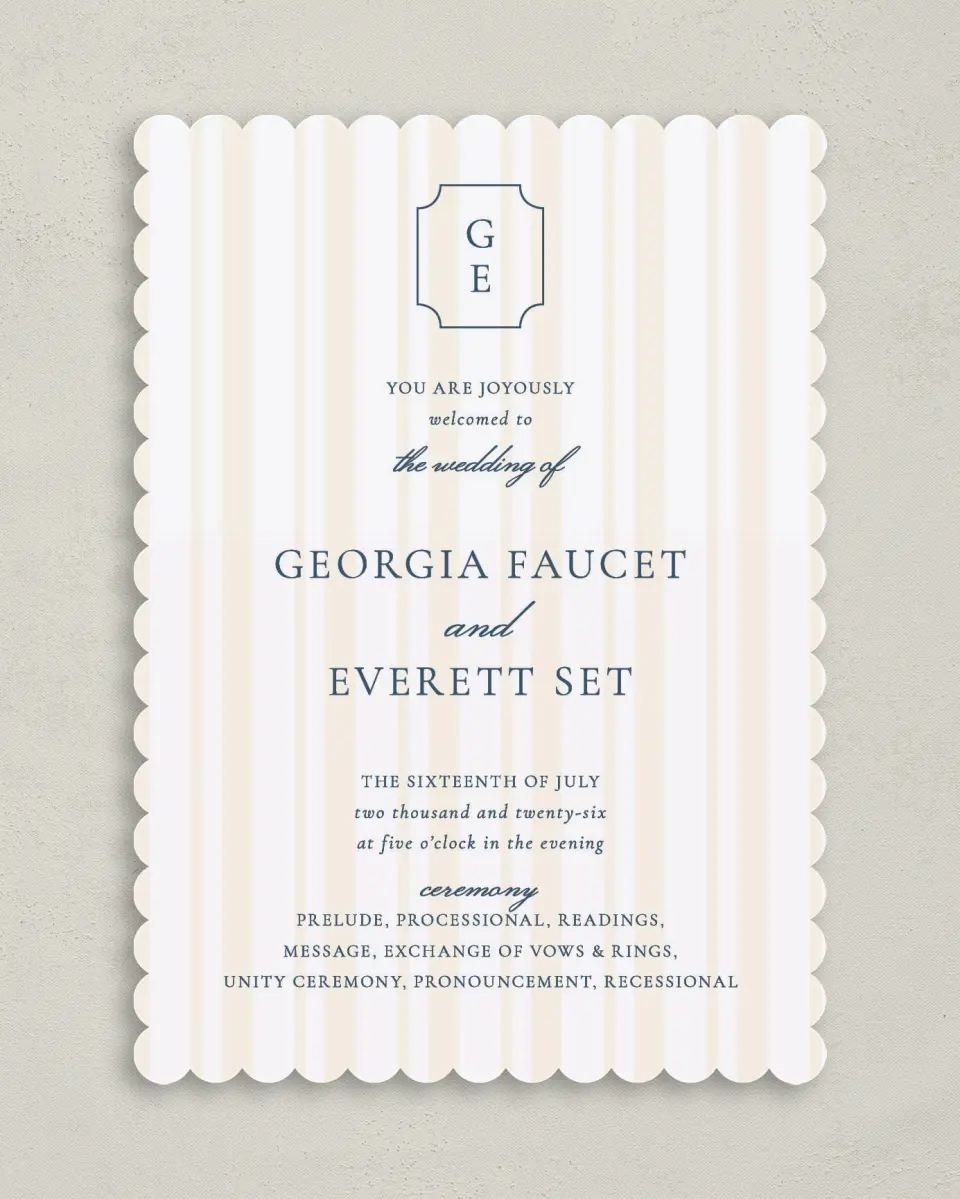 This is a 5" x 7" Wavy Wedding Program called The Georgia printed in full color on Premium Smooth paper