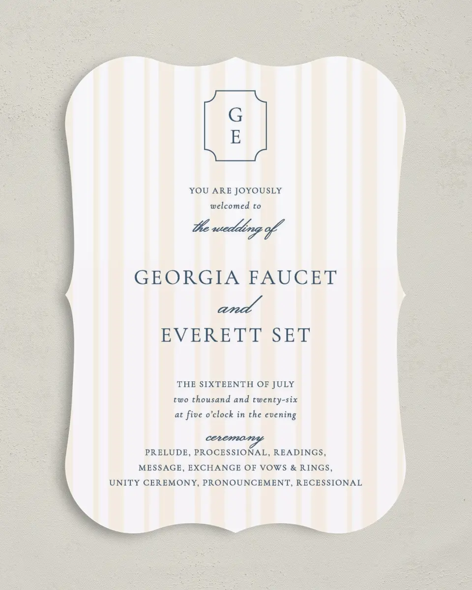 This is a 5" x 7" Wavy Wedding Program called The Georgia printed in full color on Premium Smooth paper