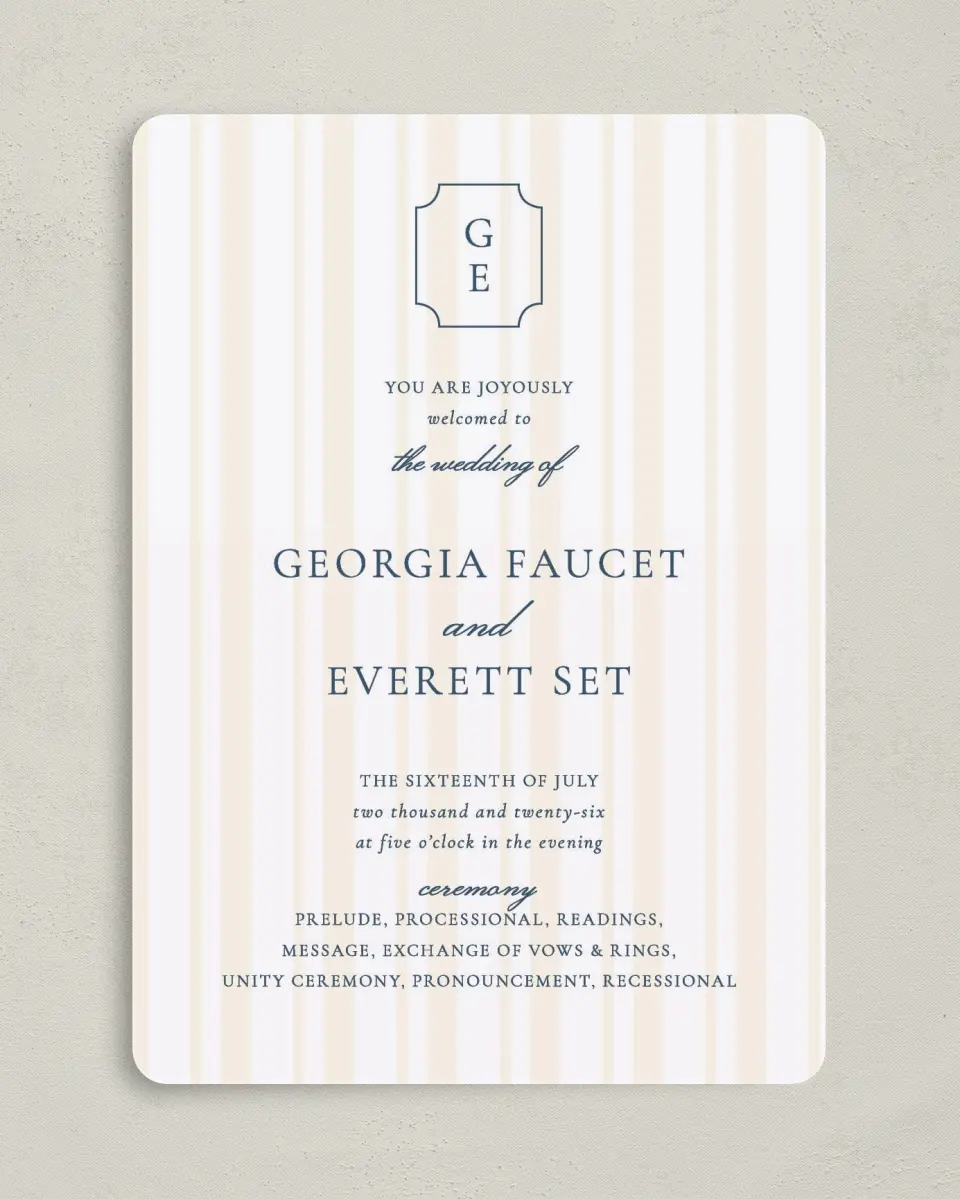 This is a 5" x 7" Wavy Wedding Program called The Georgia printed in full color on Premium Smooth paper