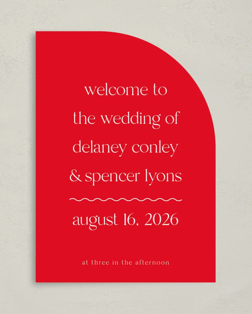 This is a 5" x 7" Tea-length Wedding Program called The Delaney printed in full color on Premium Smooth paper