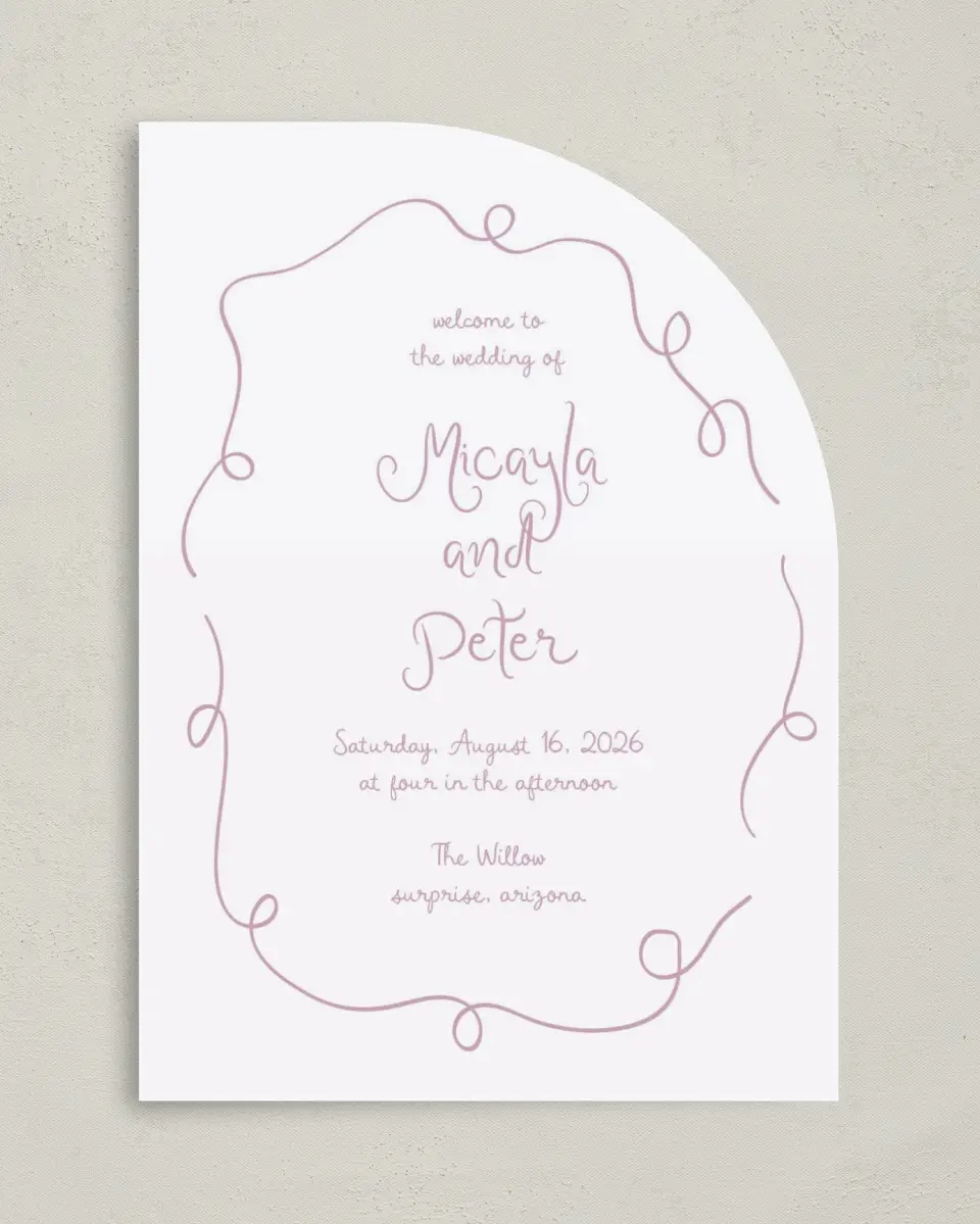 This is a 5" x 7" Tea-length Wedding Program called The Micayla printed in full color on Premium Smooth paper