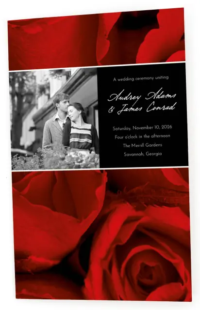 DRAMATIC ROSES: Folded Wedding Programs