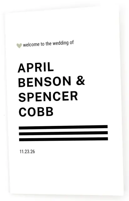 MODERN TYPOGRAPHY - Wedding Program