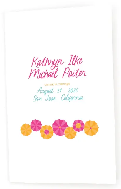 Playful Parasols: Folded Wedding Programs