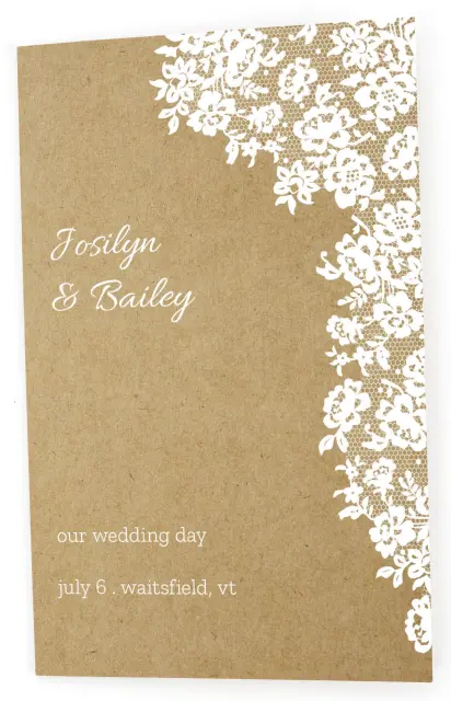 FLORAL LACE: Folded Wedding Programs