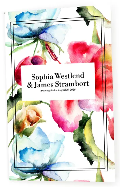 FLORAL WATERCOLOR: Folded Wedding Programs