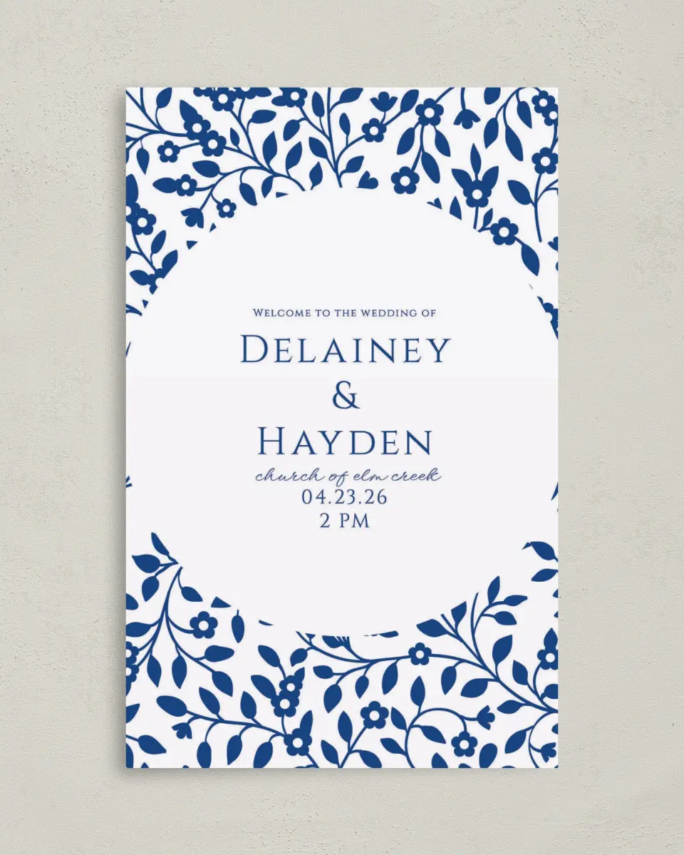 This is a 5" x 7⅞" Folded Half-fold Wedding Program called Secret Garden printed in full color on Premium Smooth paper