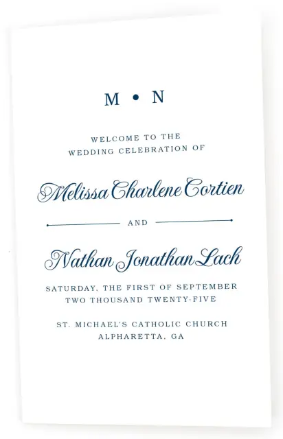 Grand Soiree: Folded Wedding Programs