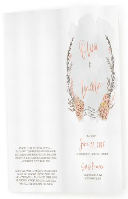 Delightful Wreath: Folded Wedding Programs