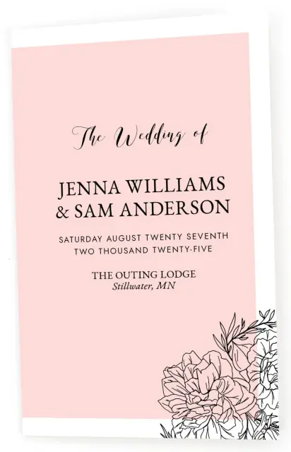LOVE'S WHISPER: Folded Wedding Programs