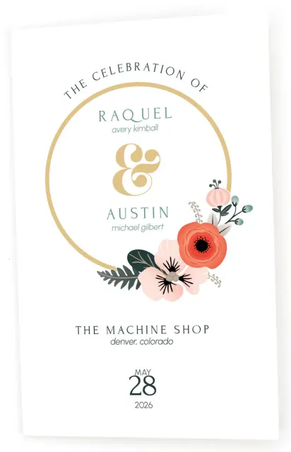 MODERN WREATH: Folded Wedding Programs