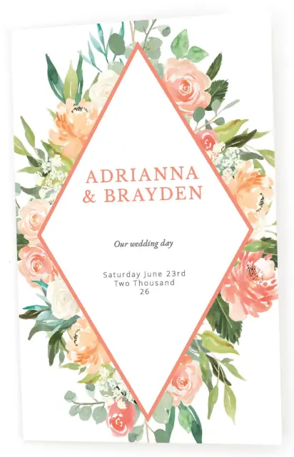 DIAMOND GARDEN: Folded Wedding Programs