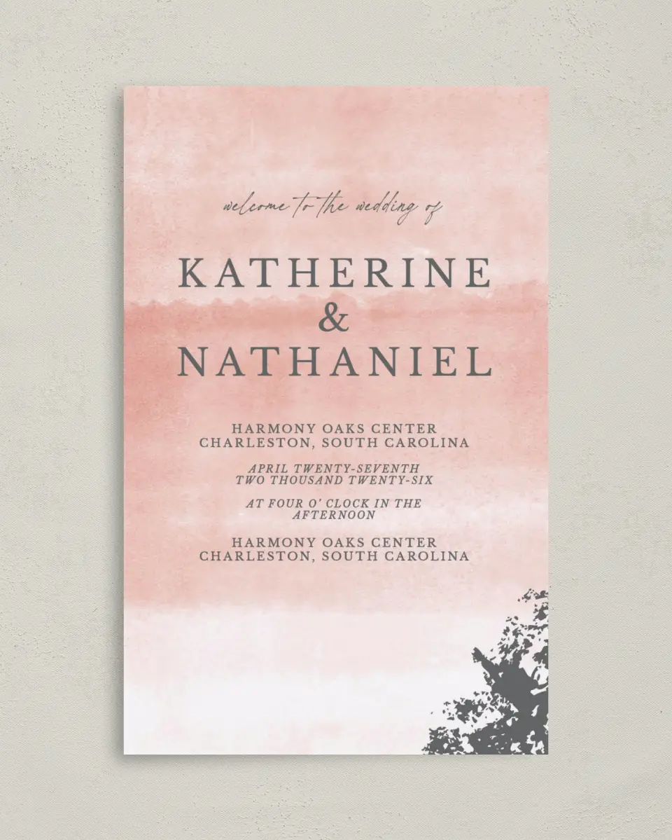 This is a 5" x 7⅞" Folded Half-fold Wedding Program called Chic Patina printed in full color on Premium Smooth paper