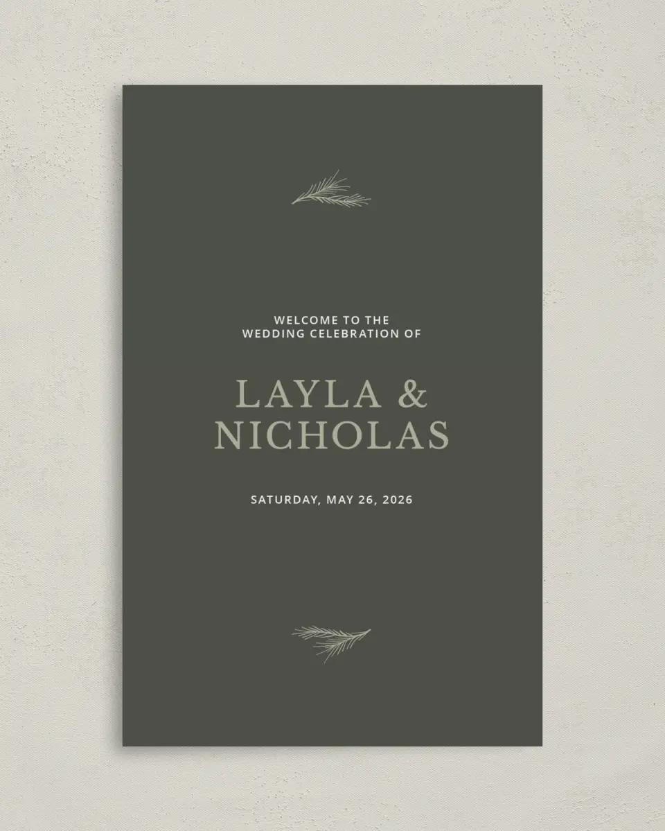 This is a 5" x 7⅞" Folded Half-fold Wedding Program called Greenery Crown printed in full color on Premium Smooth paper
