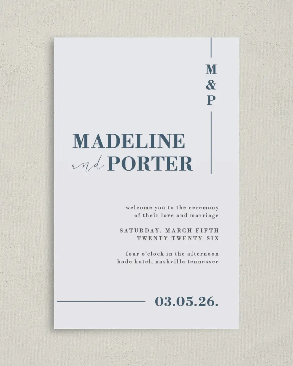 This is a 5" x 7⅞" Folded Half-fold Wedding Program called For Eternity printed in full color on Premium Smooth paper