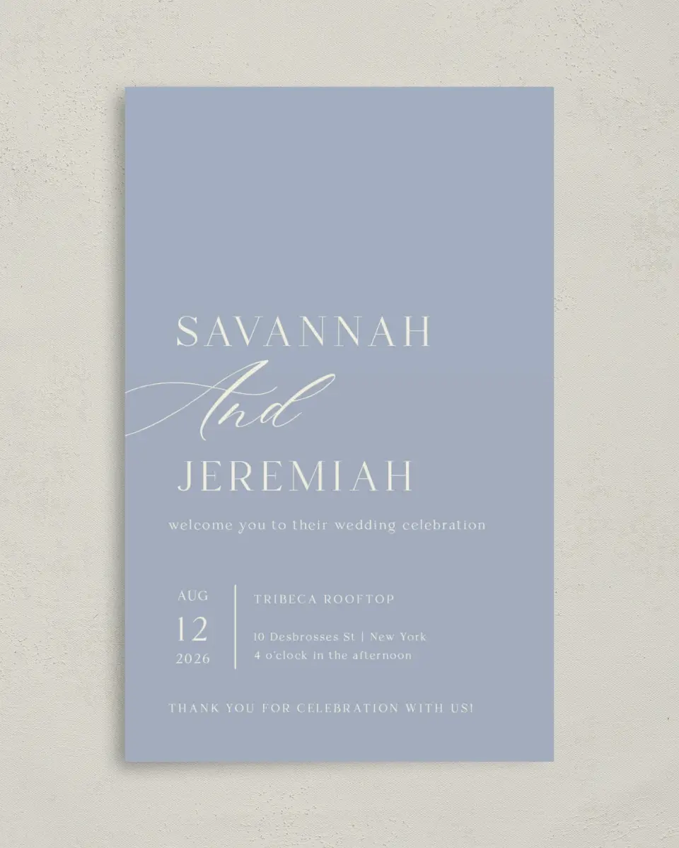 This is a 5" x 7⅞" Folded Half-fold Wedding Program called The Savannah printed in full color on Premium Smooth paper