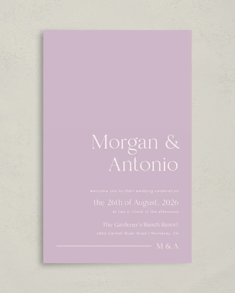This is a 5" x 7⅞" Folded Half-fold Wedding Program called The Morgan printed in full color on Premium Smooth paper