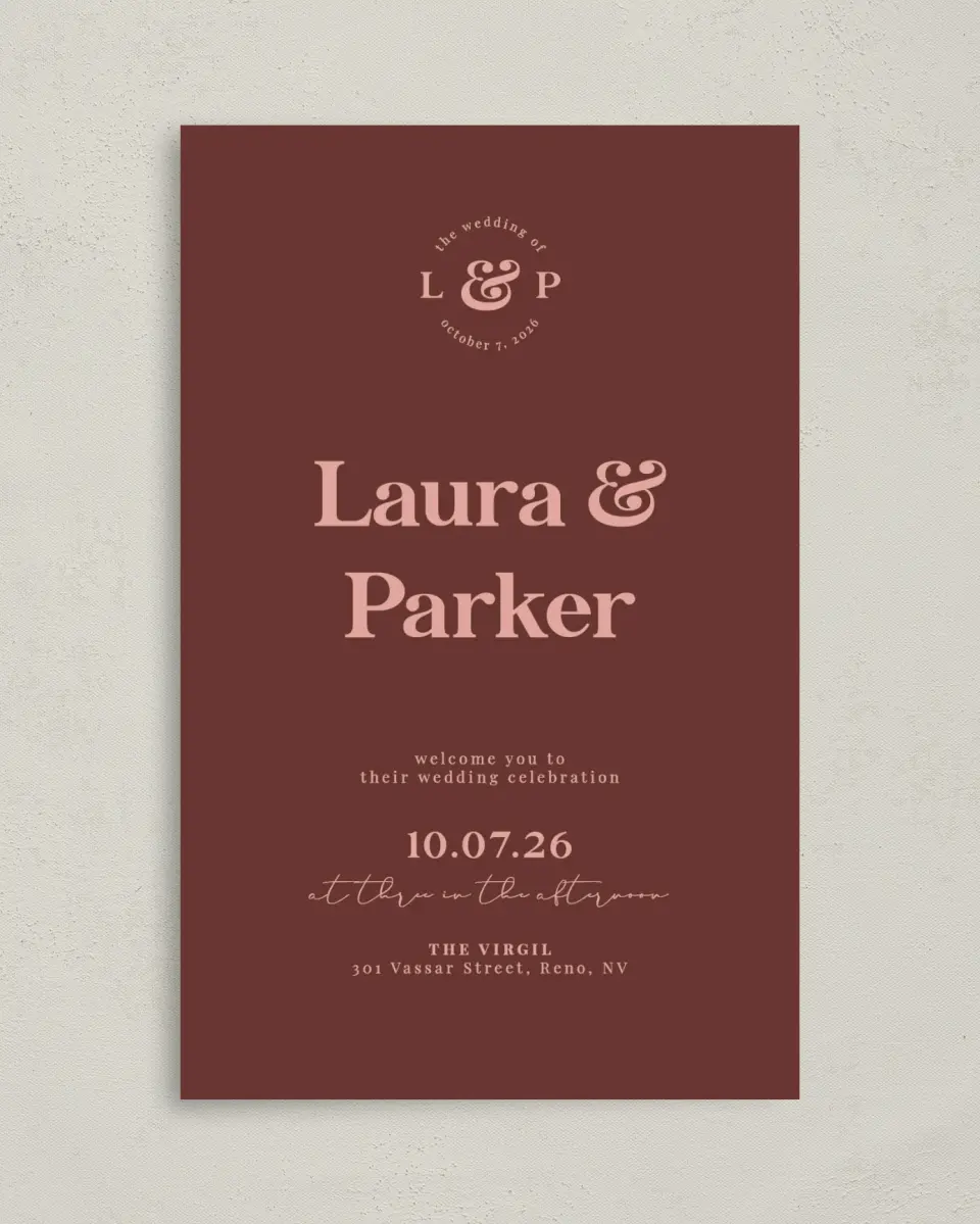 This is a 5" x 7⅞" Folded Half-fold Wedding Program called The Laura printed in full color on Premium Smooth paper