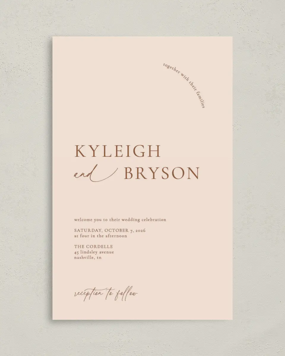 This is a 5" x 7⅞" Folded Half-fold Wedding Program called The Kyleigh printed in full color on Premium Smooth paper