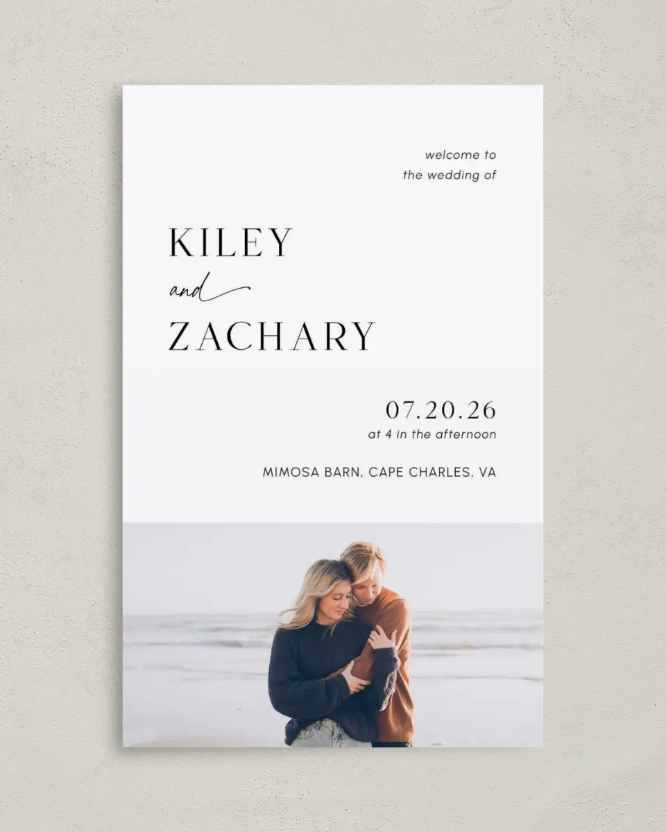 This is a 5" x 7⅞" Folded Half-fold Wedding Program called Picturesque printed in full color on Premium Smooth paper