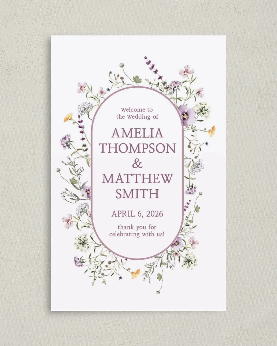 This is a 5" x 7⅞" Folded Half-fold Wedding Program called Whimsy Fairytale printed in full color on Premium Smooth paper
