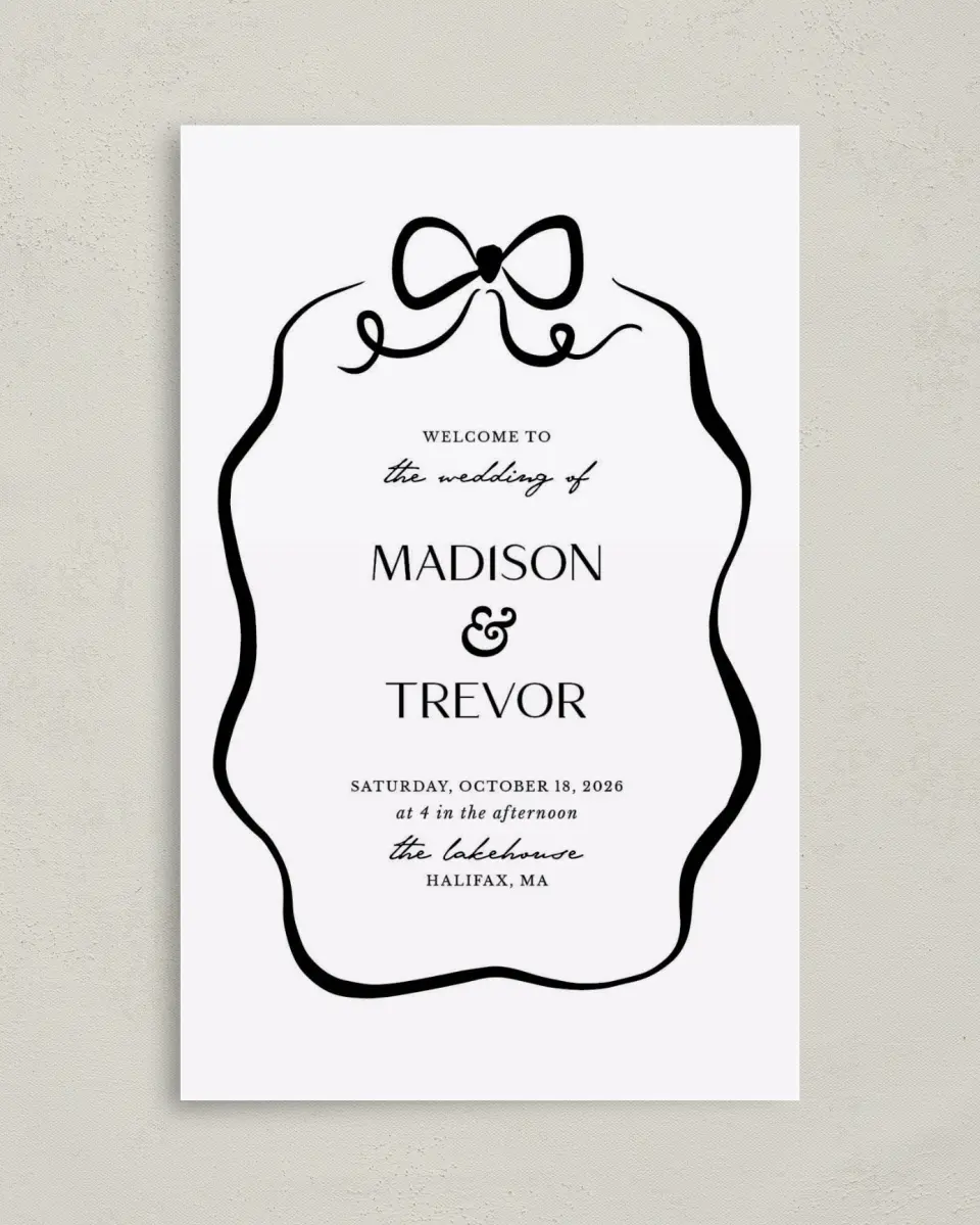 This is a 5" x 7⅞" Folded Half-fold Wedding Program called The Madison printed in full color with Rose Gold foil on Luxe Satin (coated) paper