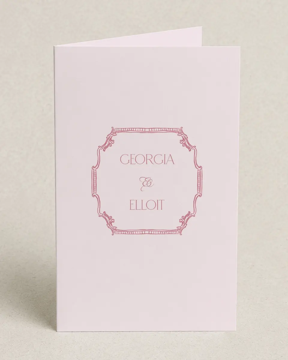 This is a 5" x 7⅞" Folded Half-fold Wedding Program called Nantucket printed in full color on Premium Smooth paper