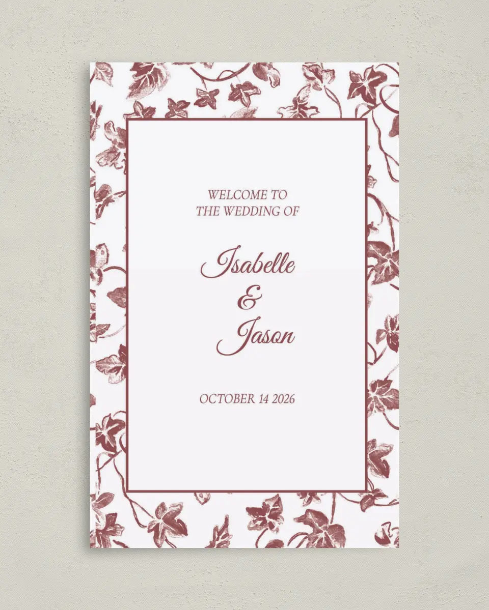 This is a 5" x 7⅞" Folded Half-fold Wedding Program called Elegant Autumn printed in full color on Premium Smooth paper