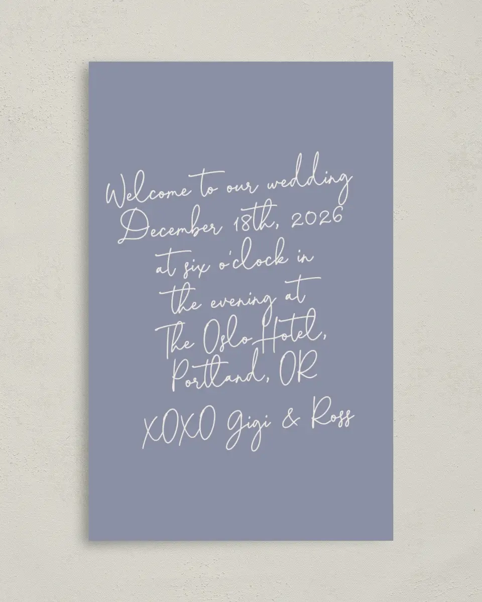 This is a 5" x 7⅞" Folded Half-fold Wedding Program called Yours Truly printed in full color on Premium Smooth paper