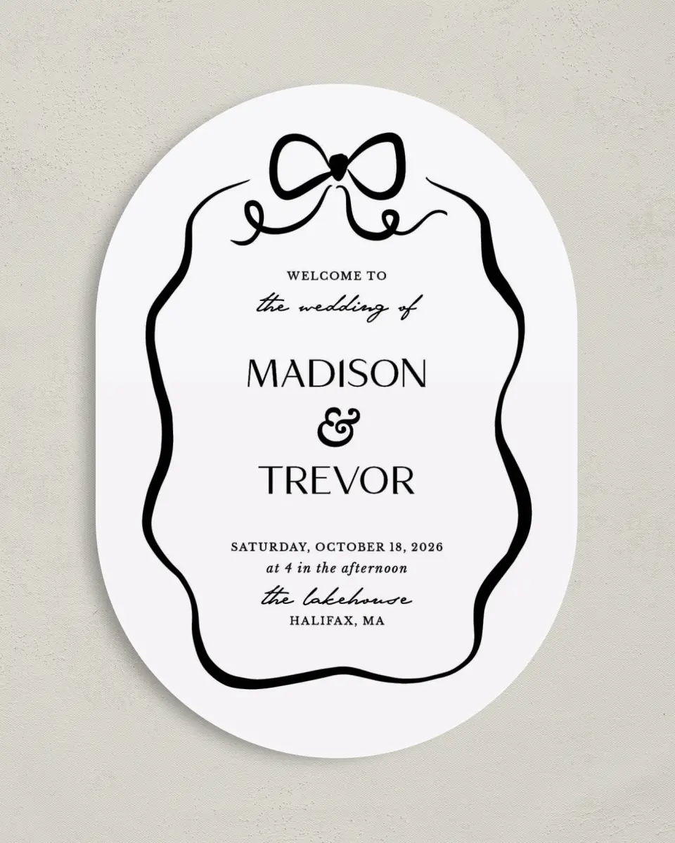 This is a 5" x 7" Tea-length Wedding Program called The Madison printed in full color on Premium Smooth paper