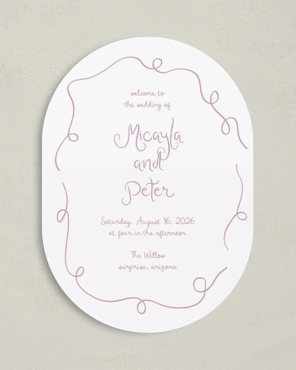 This is a 5" x 7" Tea-length Wedding Program called The Micayla printed in full color on Premium Smooth paper
