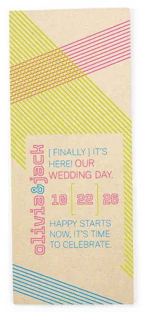 FLIRTY NEON: Flat Wedding Programs